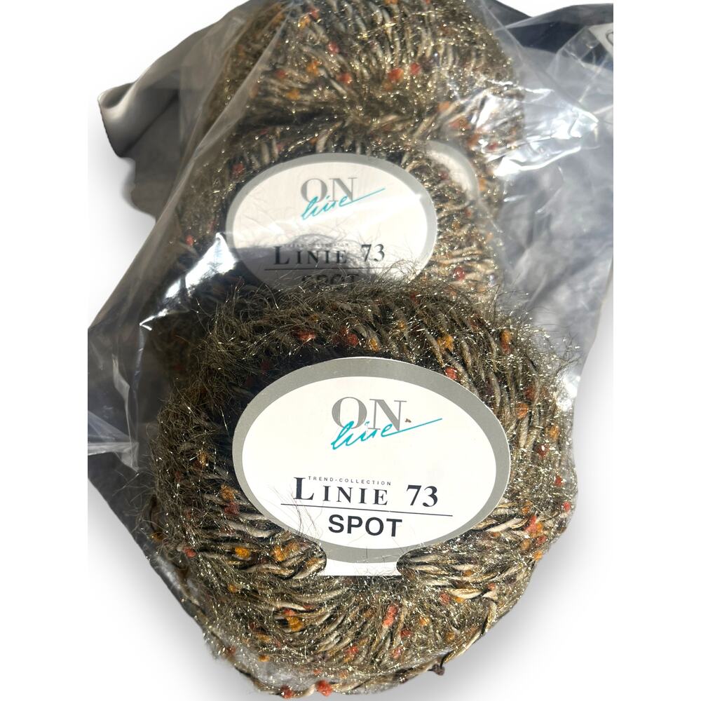 3 Skeins ONLine Linie 73 Spot Yarn | 007 Brown with Gold